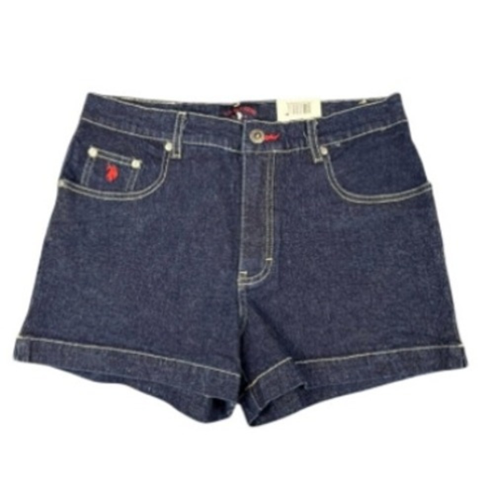 VTG US Polo Assn Jeans Co Womens Dark Wash Denim Shorts Size 9/10 High Rise NWT